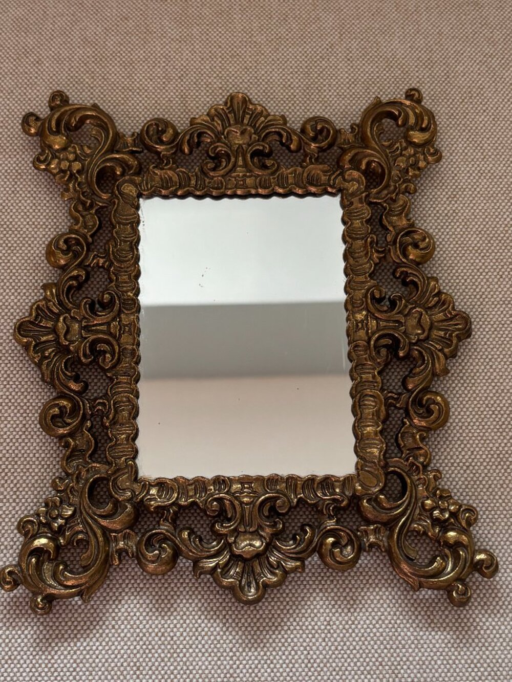 Vintage Brass Ornate Mirror Made in Italy - Picture 3 of 5